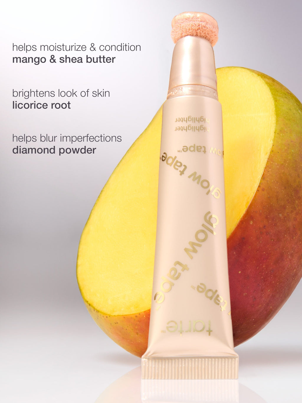 Skincare product with ingredients listed on a white background