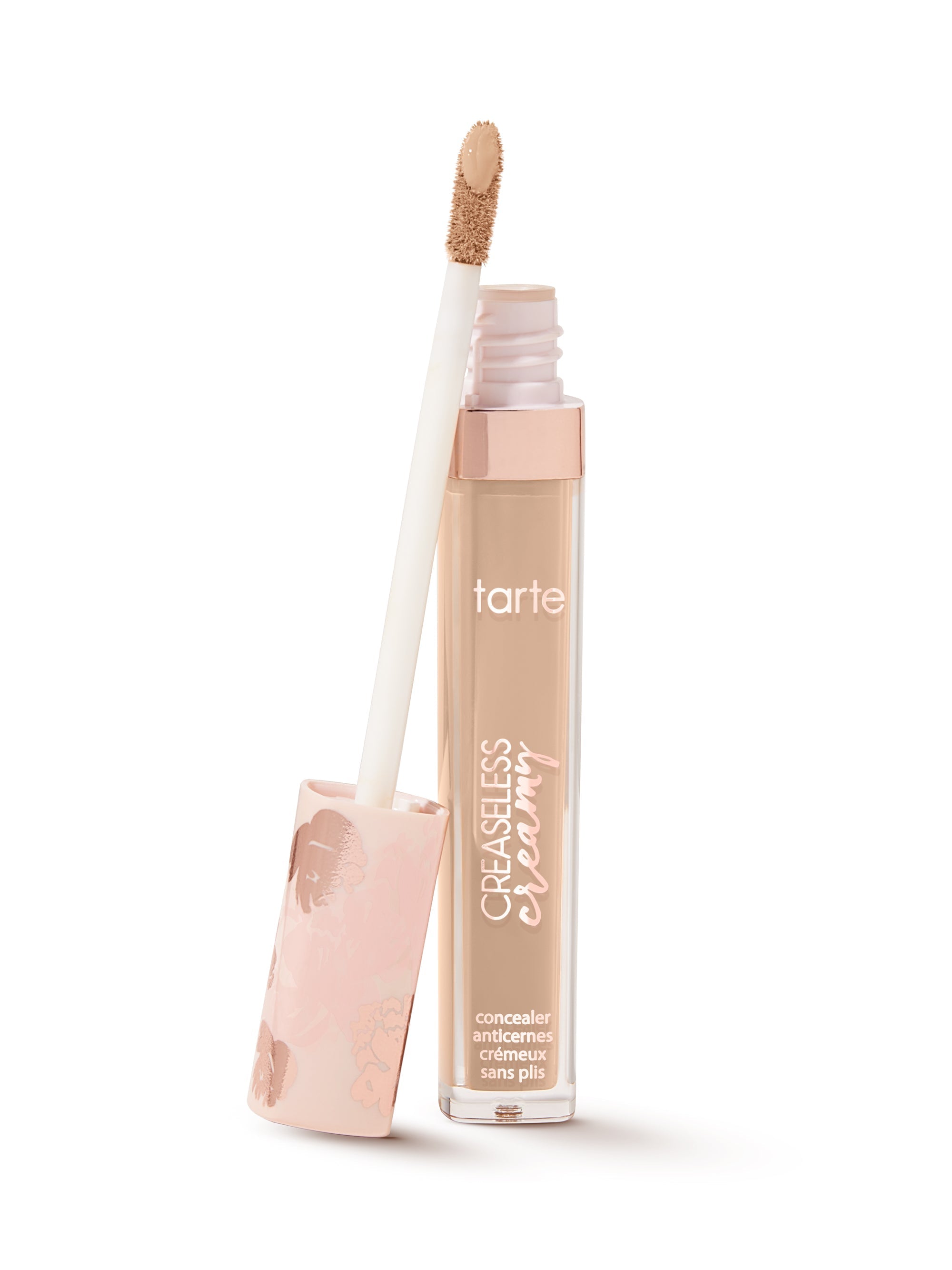 Tarte Cosmetics concealer with applicator on a white background