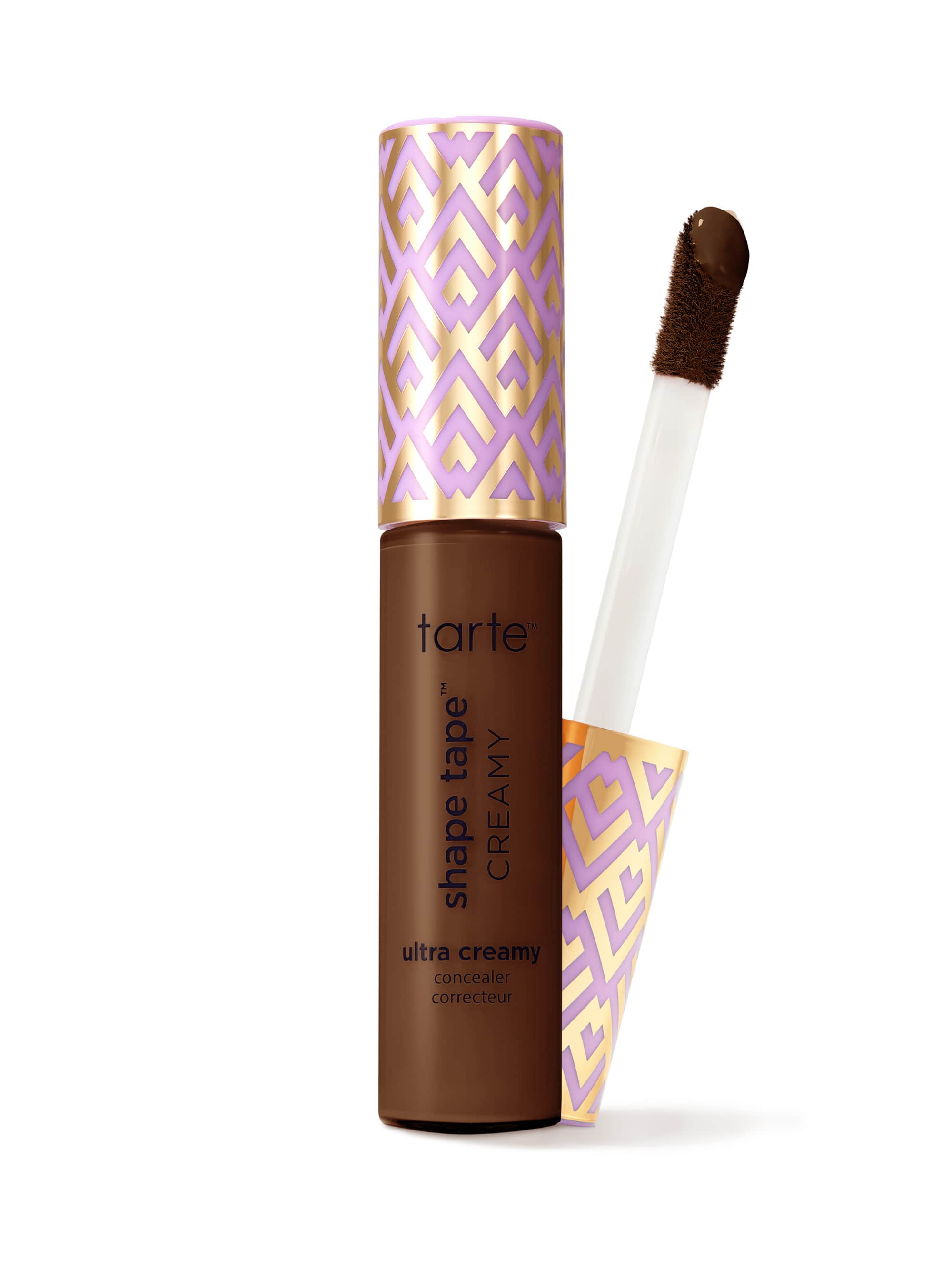 Tarte shape tape cream product with applicator on a white background