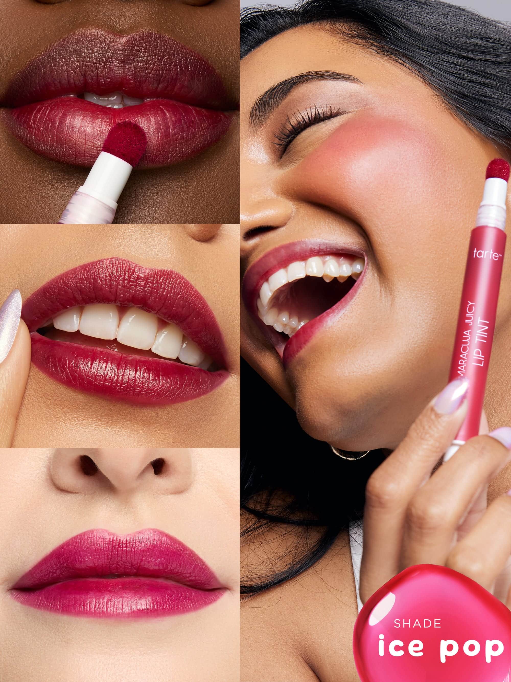 Lipstick application on lips with close-up shots and a woman holding the lipstick.