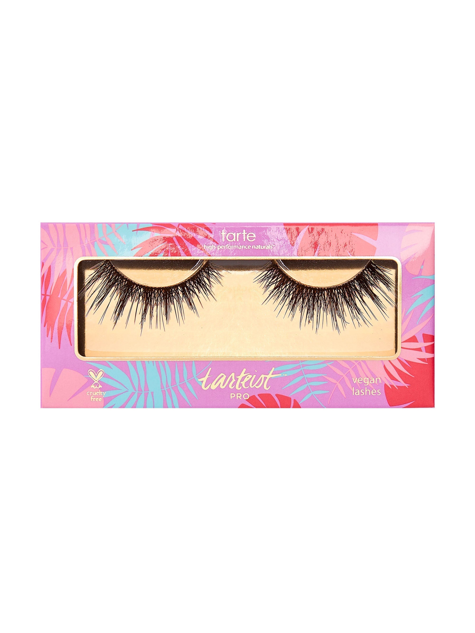Tarte false eyelashes packaging with colorful tropical design
