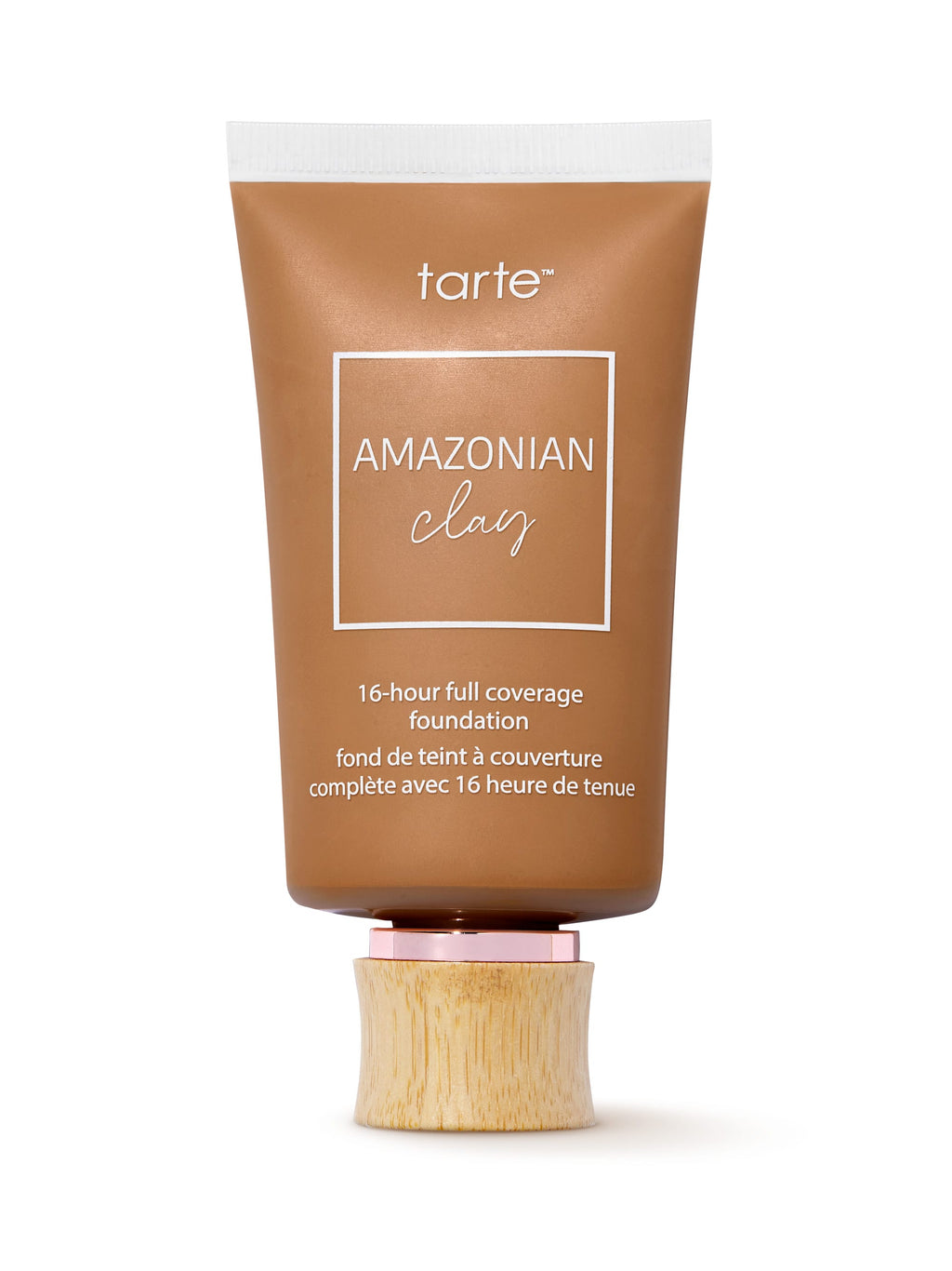 Tarte Amazonian Clay foundation tube on a white background