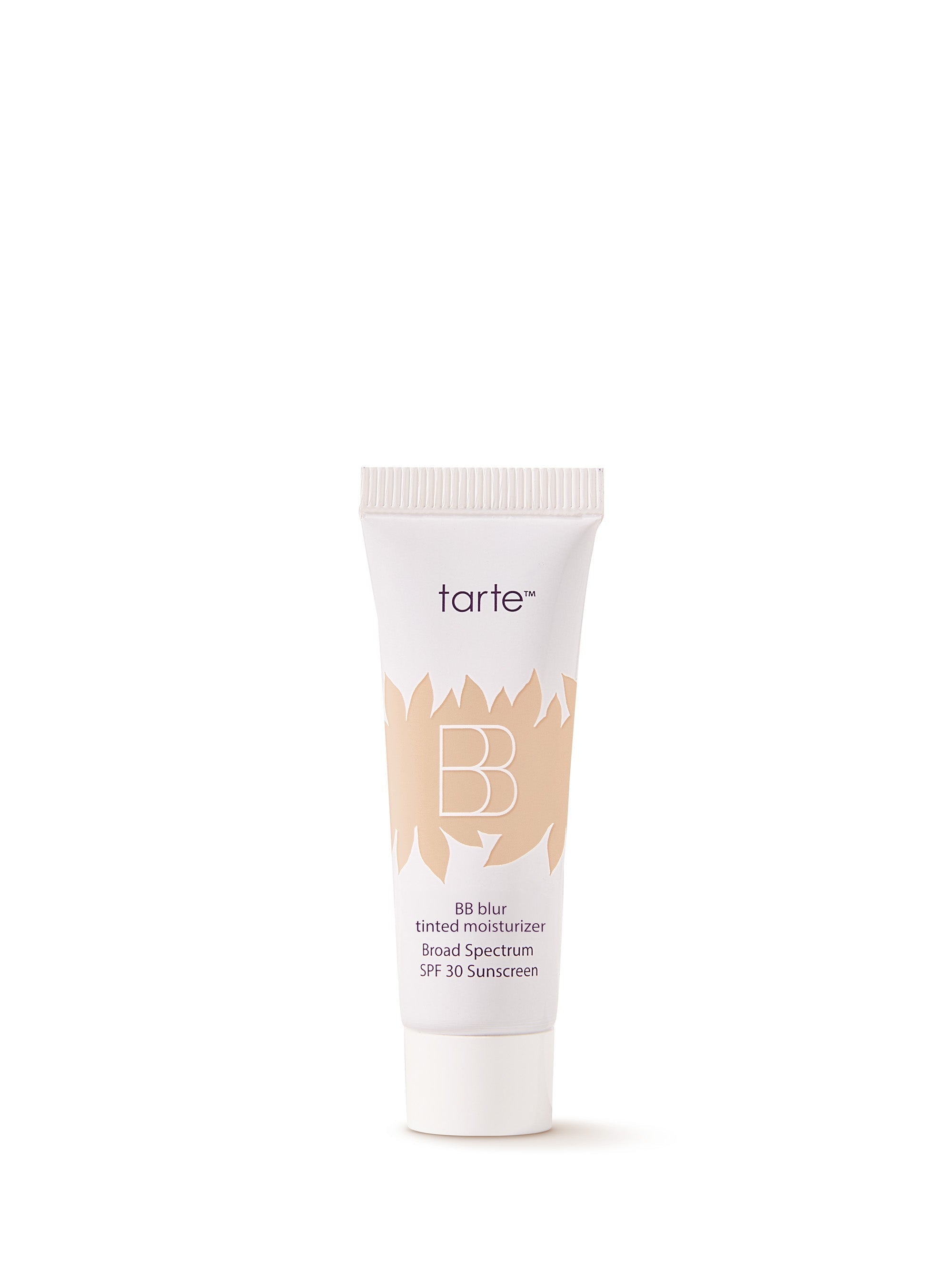 Tarte BB Blur Broad Spectrum SPF 30 sunscreen tube on a white background