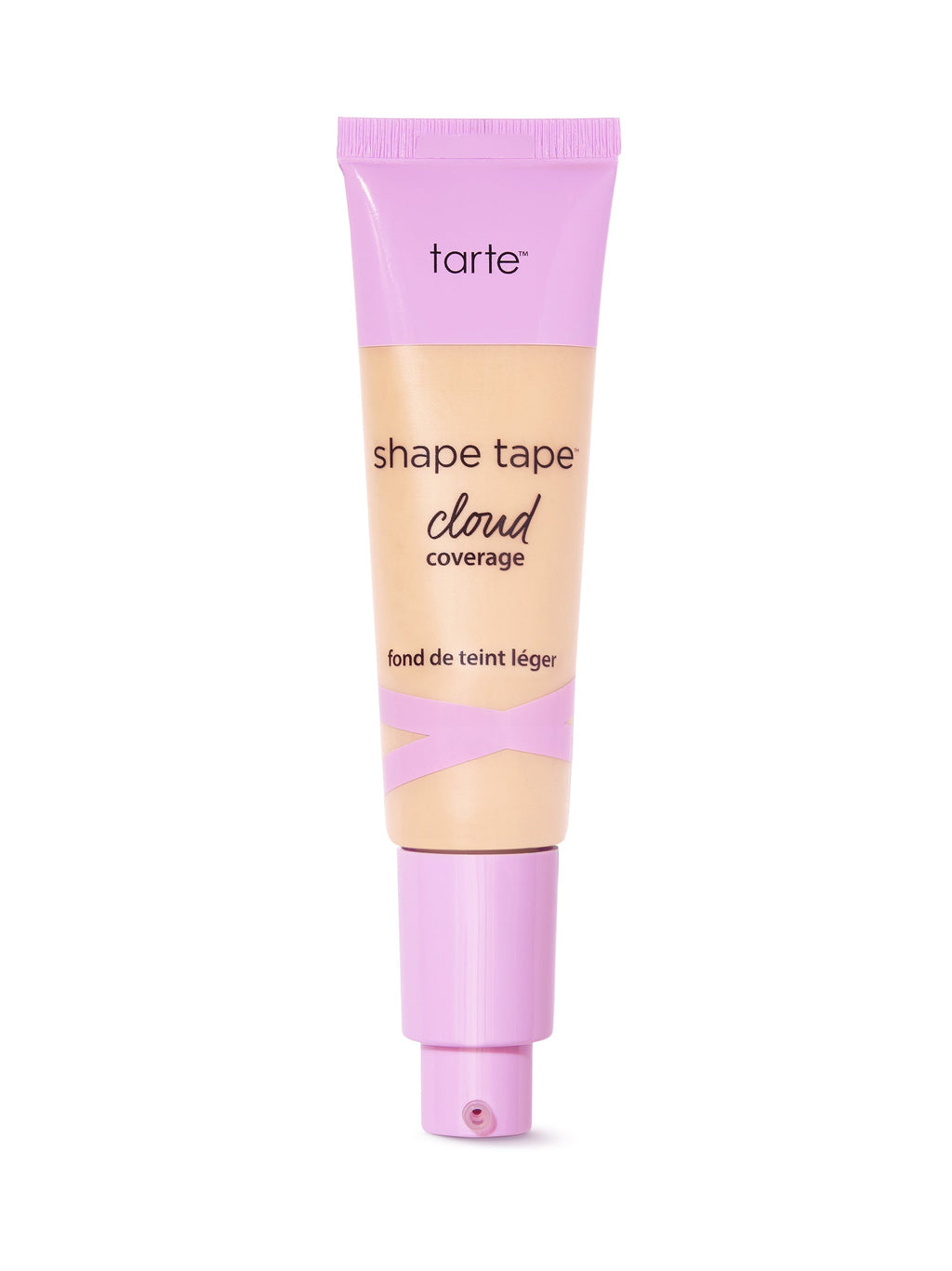 Tarte shape tape cloud cream foundation tube with pink cap on a white background