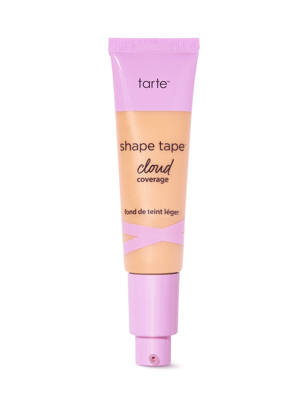Tarte shape tape cloud cream foundation tube with pink cap on a white background