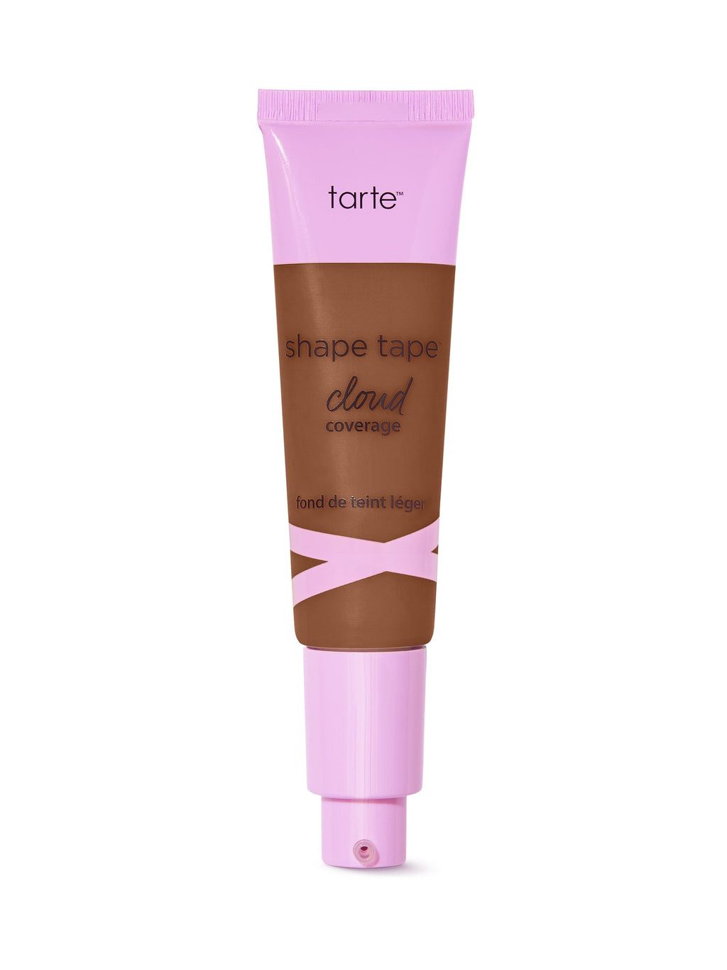 Tarte shape tape cloud cream foundation tube with pink cap on a white background