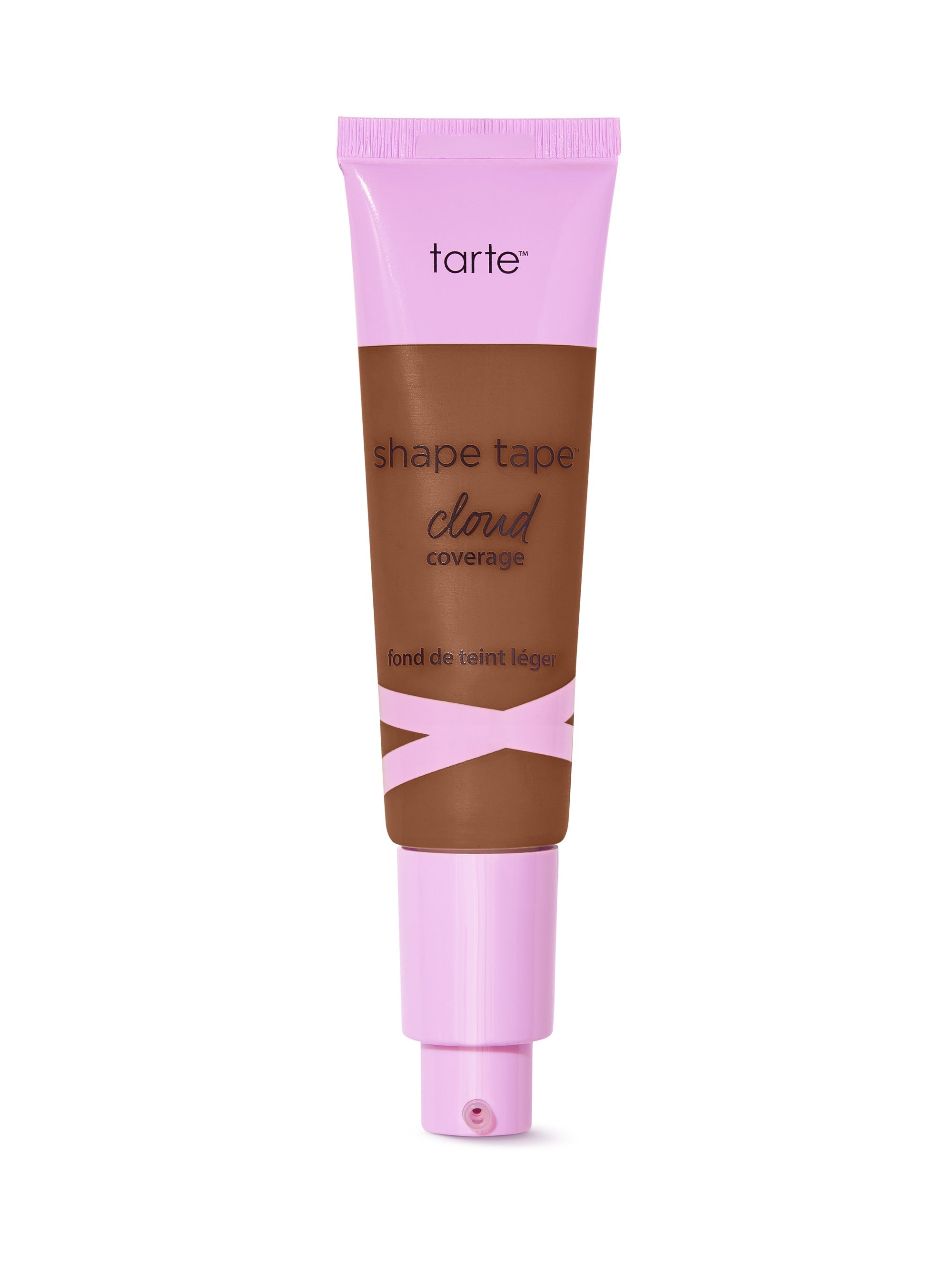Tarte shape tape cloud cream foundation tube with pink cap on a white background
