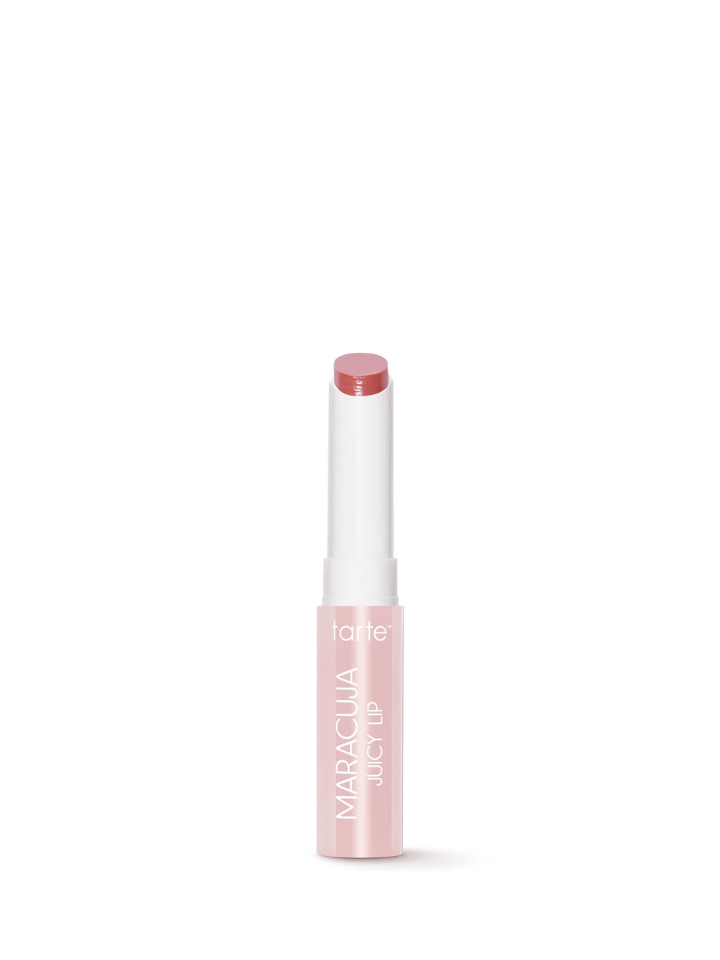 Lip balm with 'tarte' branding on a white background