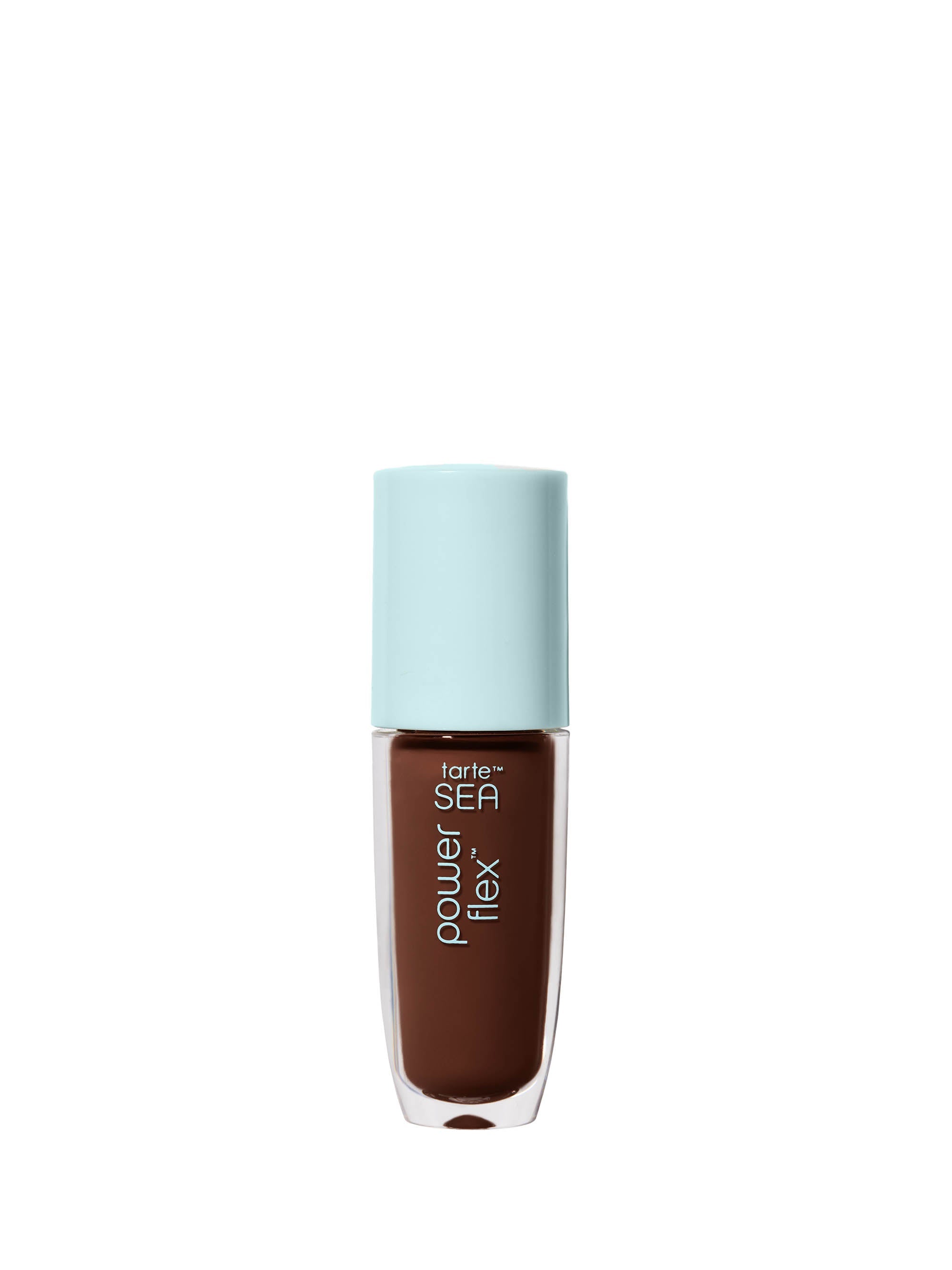 Tarte SEA power flex nail polish with light blue cap on white background