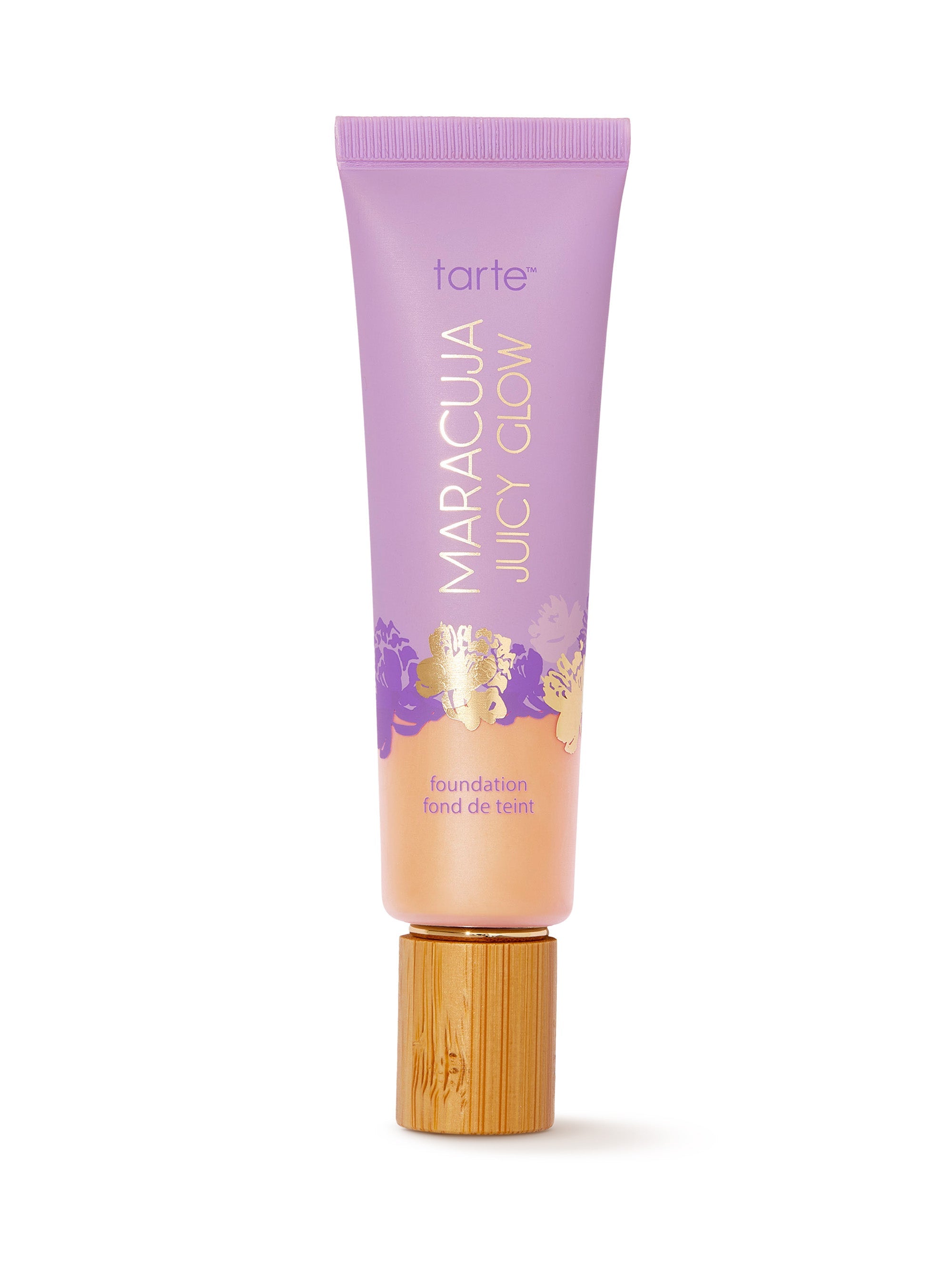 Tarte Maracuja Juicy Glow foundation bottle on a white background